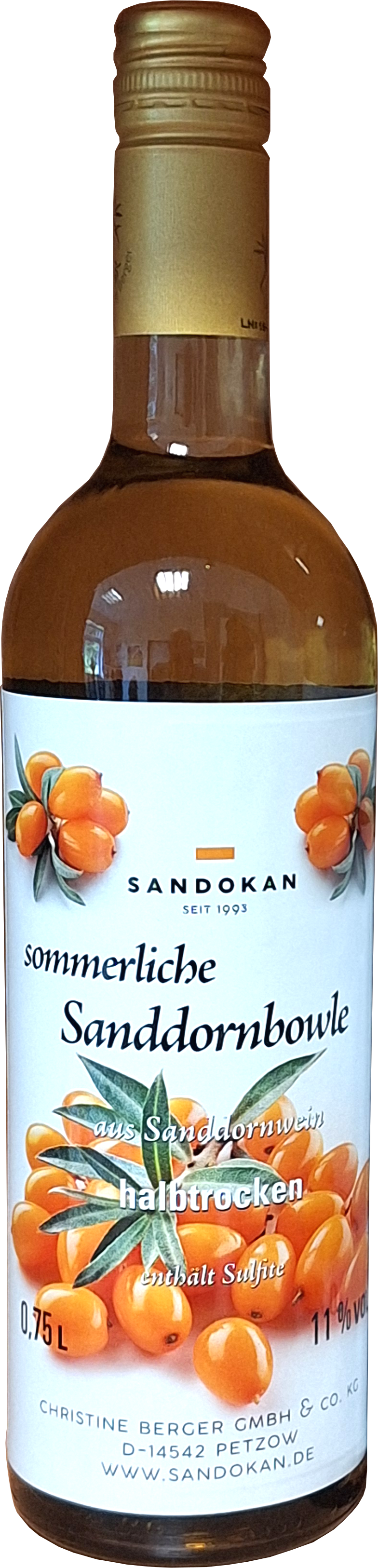 sommerliche Sanddornbowle halbtrocken 0,75L