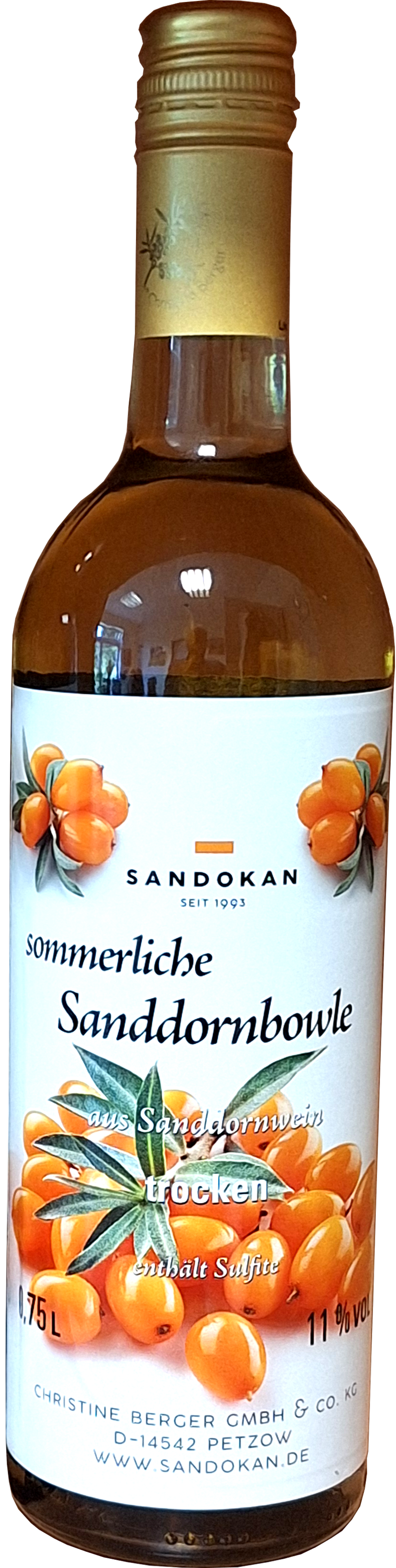 sommerliche Sanddornbowle trocken 0,75L