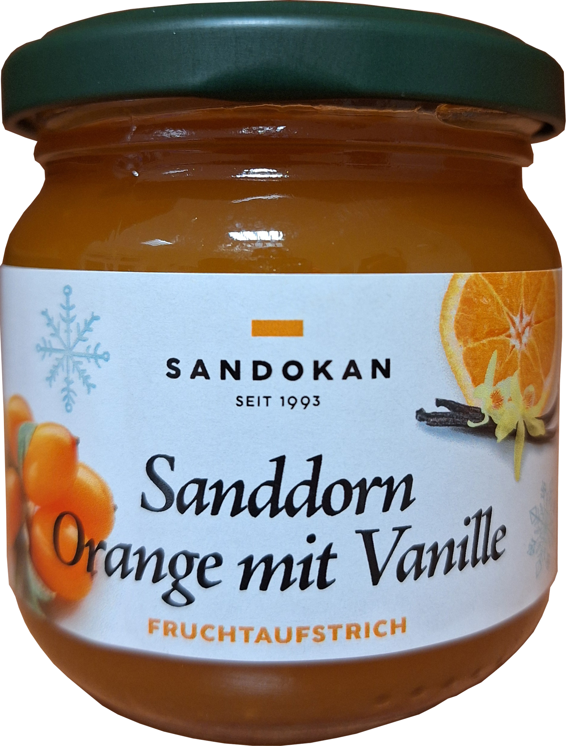 Fruchtaufstrich Sanddorn-Orange mit Vanille 225 g