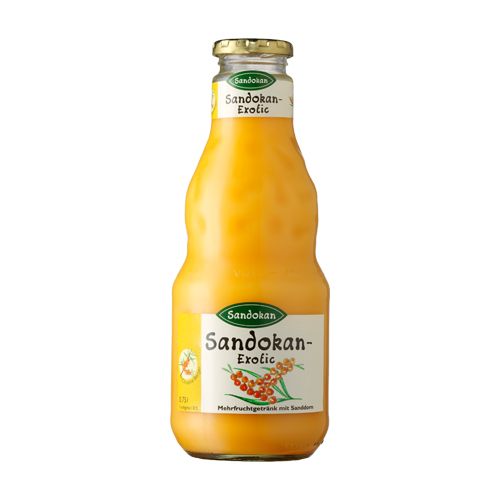 Sanddorn-Getränk Sandokan Exotic. Mild mit Mango & Milch. 0,75L