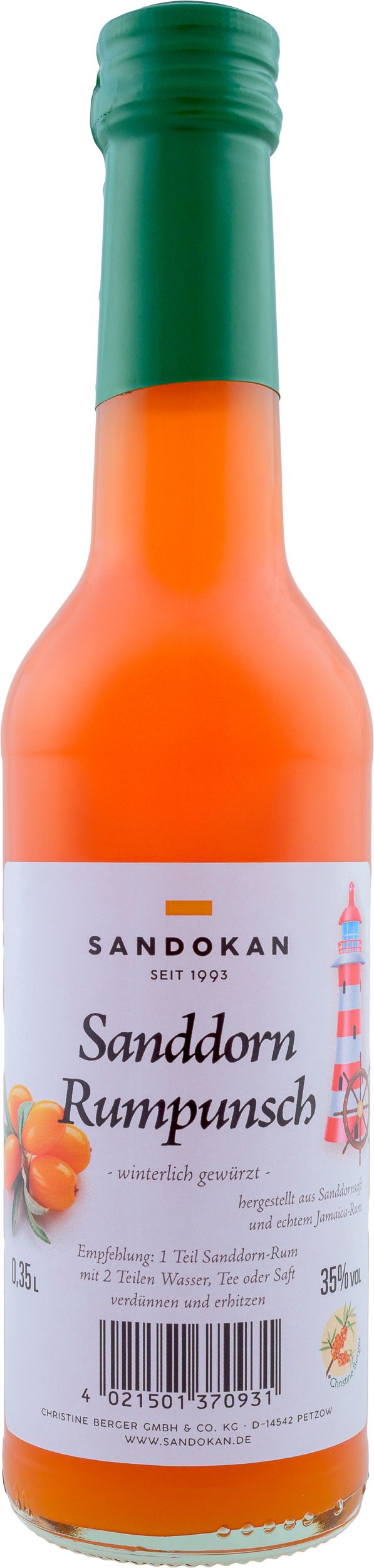 Sanddorn-Rumpunsch 0,35L 35% vol.